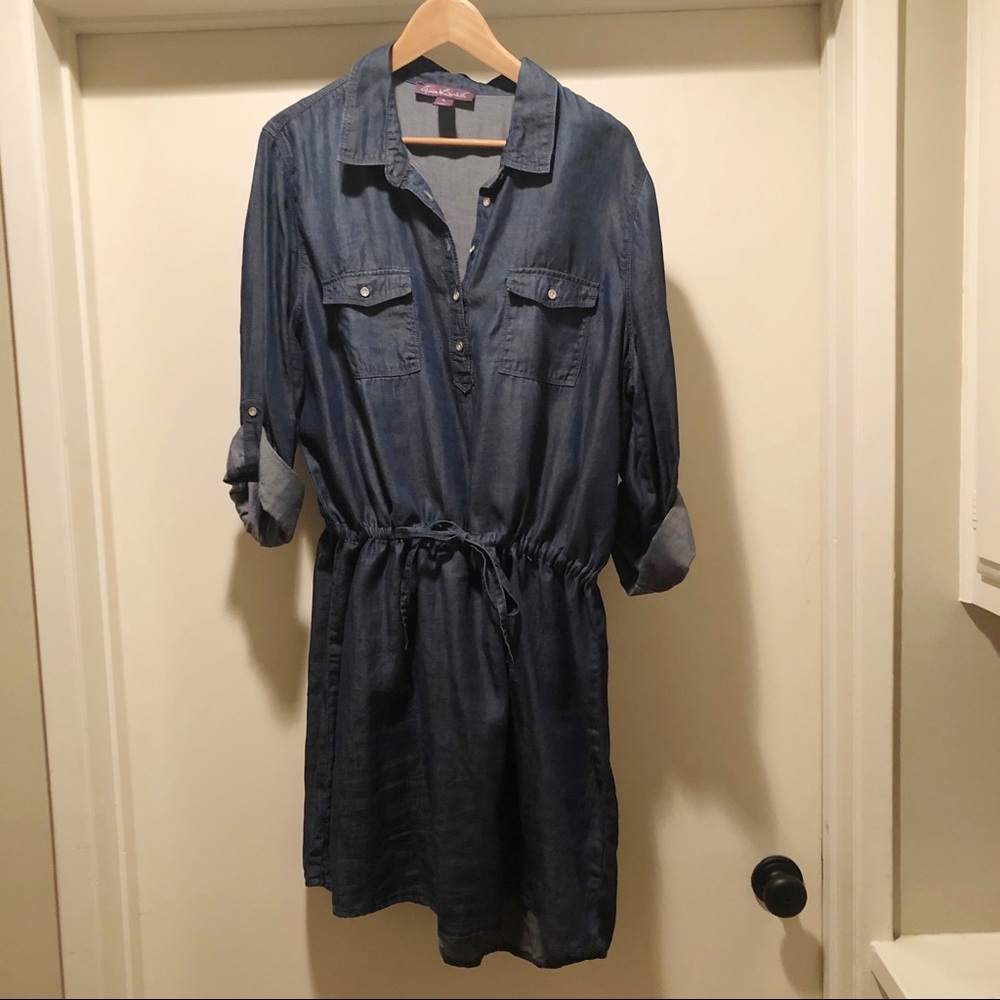 Gloria Vanderbilt jean shirt dress/tunic, size XL